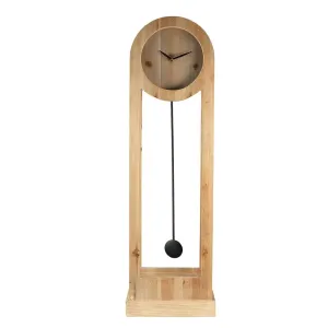 Přírodní dřevěné stojací hodiny Reccia - 28*10*100 cm / 1*AA 5KL0232
