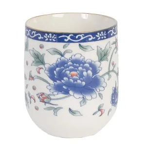 Kalíšek na čaj modrý dekor kytička -pr 6*8 cm 6CEMU0008