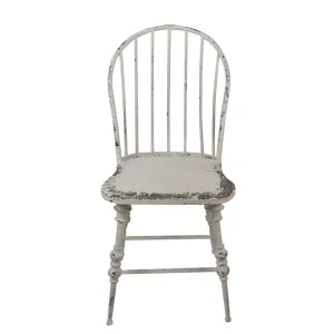Bílá antik kovová jídelní židle Michel - 45*47*99 cm 5Y1085
