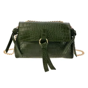 Zelená taška s imitací krokodýlí kůže - 23*8*13 cm MLBAG0346