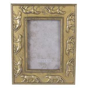 Zlatý antik fotorámeček s pumou - 18*2*23 cm / 10*15 cm 2F0920