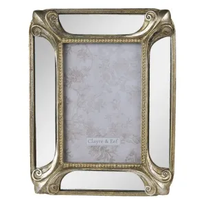 Zlatý antik fotorámeček se zrcadlem - 17*2*22 cm/ 10*15 cm 2F0914