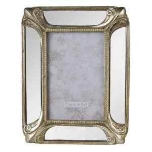 Zlatý antik fotorámeček se zrcadlem - 20*2*25 cm / 13*18 cm 2F0915