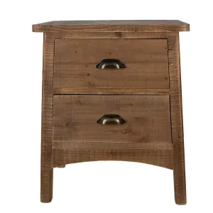 Hnědá antik dřevěná komoda / noční stolek - 50*35*60 cm 5H0659