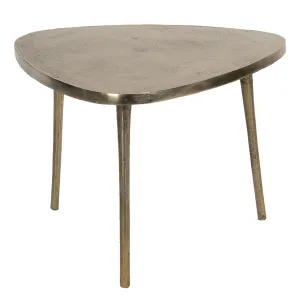 Aluminiový odkládací stolek ve zlaté barvě Asymétrique - 77*77*54 cm 50422L