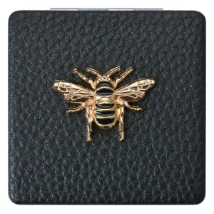Černé příruční zrcátko do kabelky se včelkou - 6*6 cm JZSP0007Z