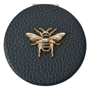 Černé příruční zrcátko do kabelky se včelkou - Ø 6 cm JZSP0008Z