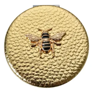 Zlaté příruční zrcátko do kabelky se včelkou - Ø 6 cm JZSP0008GO