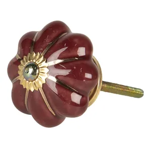 Vintage keramická úchytka ve tvaru květiny Alphonsine – Ø 4*4 cm 64503