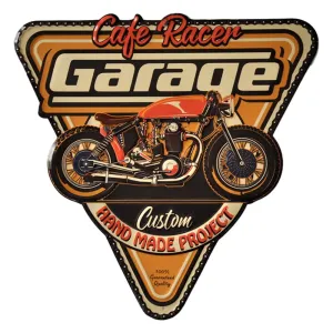 Kovová nástěnná cedule Cafe Racer Garage - 40*1*40 cm 6Y4893