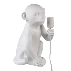 Bílá stolní lampa ve tvaru Opice - 21*19*34 cm / E27 6LMP725