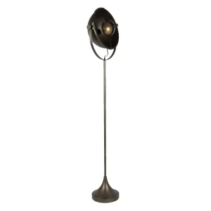 Bronzová antik kovová stojací lampa Vloe - 29*37*150 cm 5LMP344