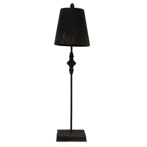 Černá antik stolní kovová lampa Filla - Ø 20*75 cm E27/max 1*60W 5LMP670