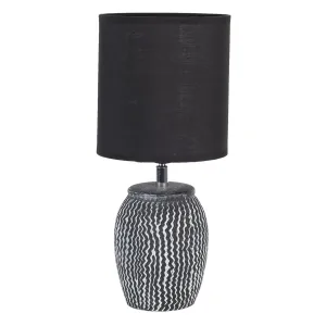 Šedo černá stolní lampa Mattia s oválným stínidlem - Ø 15*36 cm / E27 6LMC0043