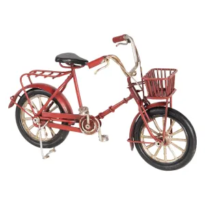 Malý retro model červeného kola s košíkem - 16*6*10 cm 6Y3390