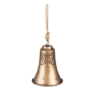 Měděný antik závěsný dekorativní kovový zvonek - Ø 11*15 cm 6Y5382