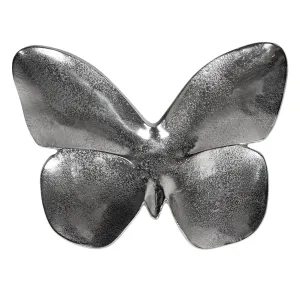 Dekorační stříbrná miska v designu motýla - 34*26*2 cm 6AL0048