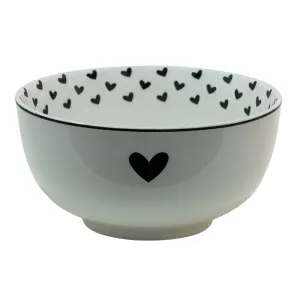 Porcelánová miska na polévku se srdíčky Love Birds - Ø14*7 cm LBSHBO