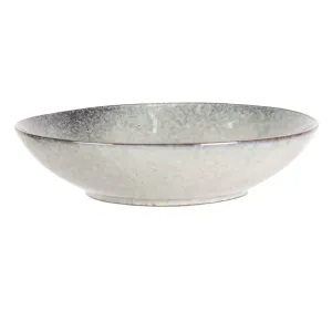 Šedo béžový keramický hluboký talíř -  Ø 22*5 cm 6CE1084