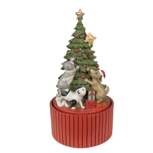Musicbox vánoční stromeček s Led světýlky - Ø 14*27 cm 6PR3918
