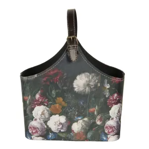Tmavě tyrkysová květovaná vintage taška Colette - 29*14*26 cm BAG319