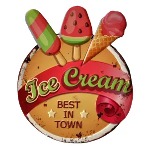 Nástěnná kovová cedule se zmrzlinou Ice Cream - 38*1*45 cm 6Y4919