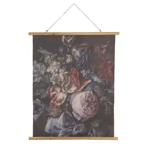 Nástěnný plakát s malbou zátiší květin- 80*2*100 cm 5WK0034