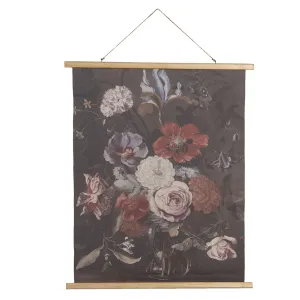Nástěnný plakát s malbou zátiší vlčích máků, tulipánů, karafiátu a dalších květin - 80*2*100 cm 5WK0035