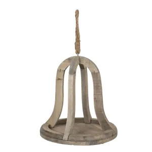 Závěsná dřevěná dekorace ve tvaru zvonu - Ø 24*24 cm 6H1877