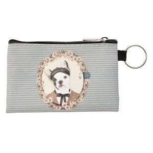 Šedo-modrá peněženka s pejskem Doggy  - 12*8 cm MLSBS0040-01