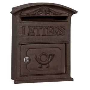 Hnědá poštovní schránka Letters - 27*9*31 cm 6Y1267