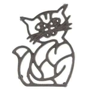 Litinová podložka kočka - 14*19*2 cm 6Y3052