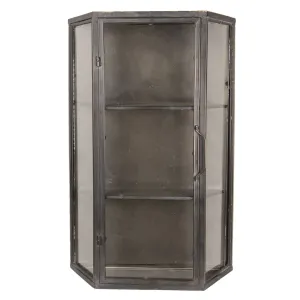 Nástěnná kovová černá skříň / vitrína - 49*19*75 cm 5Y0620