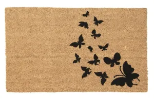Kokosová rohožka s motýlky - 75*45*1 cm MC232