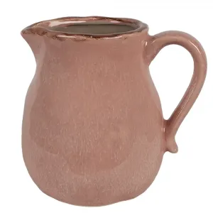 Růžový keramický džbán M - 17*13*15 cm 6CE1713P