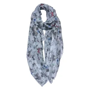 Barevný dámský šátek s motýlky - 85x180 cm JZSC0686
