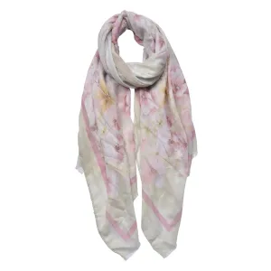 Dámský šátek s potiskem růžový 70x180 cm - 70x180 cm JZSC0709