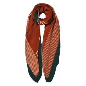 Oranžovo krémový žebrovaný šátek s černým lemováním - 85*180 cm JZSC0589O