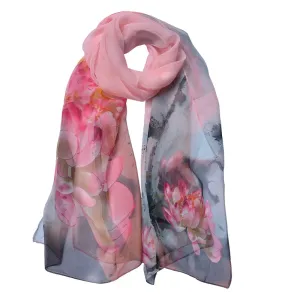 Růžový dámský šátek s potiskem květů Women Print Pink - 50*160 cm JZSC0725P