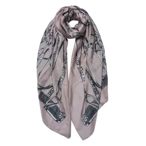 Šedý khaki dámský šátek se vzorem - 90*180 cm JZSC0711KH