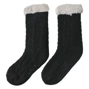 Šedé teplé pletené ponožky - one size JZSK0022G