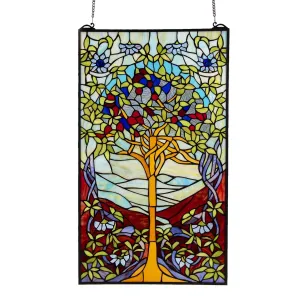 Skleněný nástěnný panel Tiffany Tree - 50*85 cm 5LL-6090