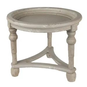 Dřevěný dekorativní shabby chic stůl na rostliny - Ø 40*31 cm 6H2189