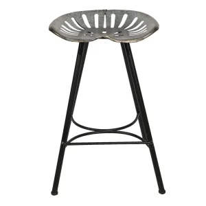 Barová kovová designová stolička se starým sedadlem Reece - 50*50*75 cm 5Y0762