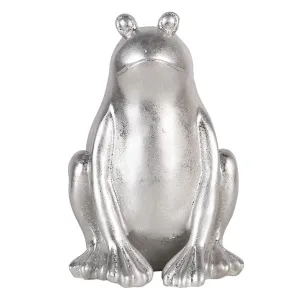 Stříbrná dekorativní soška žáby - 13*13*20 cm 6PR3435