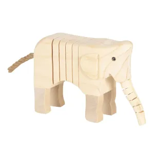 Světle hnědá dřevěná dekorativní soška slona - 4*9*11 cm 6H1835