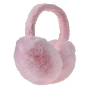 Světle růžové skládací chlupaté klapky na uši - Ø 13cm - one size JZEW0006LP