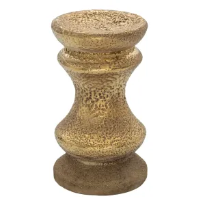 Zlatý keramický svícen s patinou Skuyler - Ø 11*19 cm 6CE1303