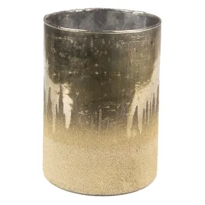 Zlatý skleněný svícen na čajovou svíčku L - Ø10*14 cm 6GL4272