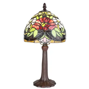 Barevná stolní lampa Tiffany s květy - Ø 20*36 cm E14/max 1*25W 5LL-6275